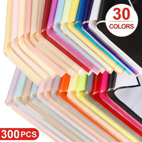 SDMOER 150 Sheet Bouquet Wrapping Paper,Multifunctional Waterproof Floral Wrapping Paper, 30 Colors Flower Arrangement Paper With Gold Edge for Bouquets, Florist Supplies,DIY Craft in Saudi Arabia