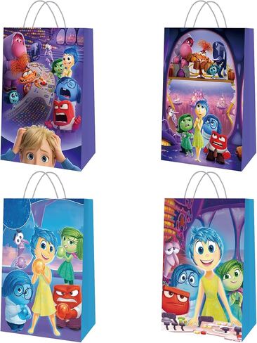 12 Pcs Inside Out Party Paper Gift Bags, 4 Styles Party Favor Bags with Handles for Inside Out Party Decorations,Inside Out Gift Bags for Birthday Party Supplies Favors. in Saudi Arabia