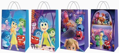 12 Pcs Inside Out Party Paper Gift Bags, 4 Styles Party Favor Bags with Handles for Inside Out Party Decorations,Inside Out Gift Bags for Birthday Party Supplies Favors. in Saudi Arabia