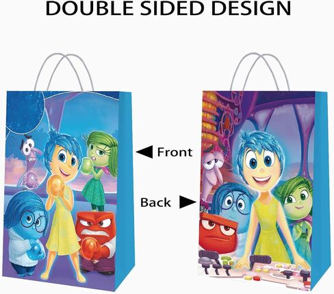 12 Pcs Inside Out Party Paper Gift Bags, 4 Styles Party Favor Bags with Handles for Inside Out Party Decorations,Inside Out Gift Bags for Birthday Party Supplies Favors. in Saudi Arabia