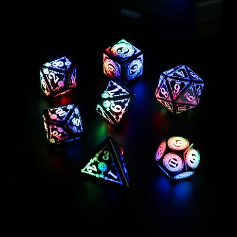 DaMohony LED Dice Set Light up DND Dice with Storage Charging Case RPG Accessories Gifts for Dungeons and Dragons in Saudi Arabia
