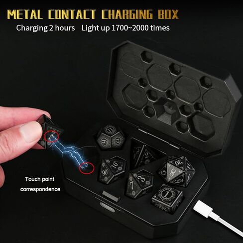 DaMohony LED Dice Set Light up DND Dice with Storage Charging Case RPG Accessories Gifts for Dungeons and Dragons in Saudi Arabia