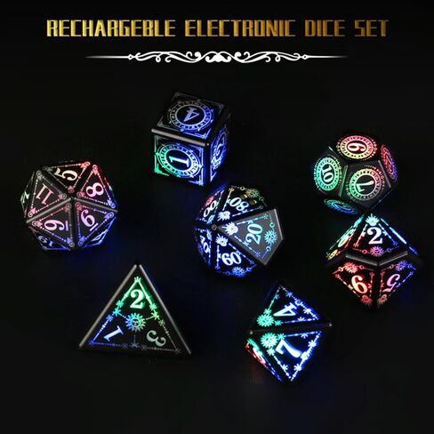 DaMohony LED Dice Set Light up DND Dice with Storage Charging Case RPG Accessories Gifts for Dungeons and Dragons in Saudi Arabia