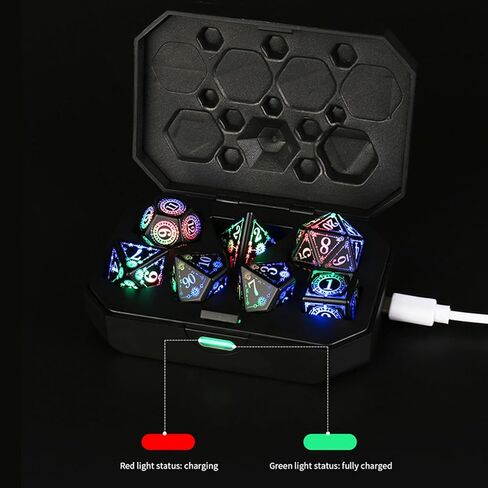 DaMohony LED Dice Set Light up DND Dice with Storage Charging Case RPG Accessories Gifts for Dungeons and Dragons in Saudi Arabia