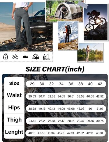 Mens Hiking Pants Quick Cool Dry Tactical Cargo Pants Outdoor Casual Work Waterproof Lightweight for Fishing Safari Camping in Saudi Arabia