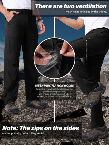 Mens Hiking Pants Quick Cool Dry Tactical Cargo Pants Outdoor Casual Work Waterproof Lightweight for Fishing Safari Camping in Saudi Arabia