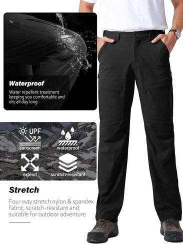 Mens Hiking Pants Quick Cool Dry Tactical Cargo Pants Outdoor Casual Work Waterproof Lightweight for Fishing Safari Camping in Saudi Arabia