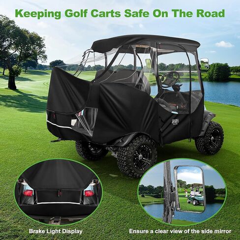 10L0L حاوية عربة الجولف لسيارة النادي 4 غطاء عربة الجولف للركاب 4 جوانب بسحاب أبواب محمولة 360 درجة نافذة شفافة بانورامية (لسيارة النادي السابقة) in Kuwait