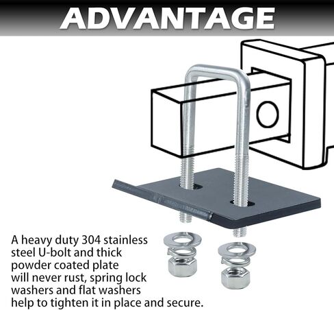 مثبت مضاد للخشخشة لمستقبلات وصلة الوصل 1.25 بوصة و2 بوصة، لوحة فولاذية شديدة التحمل، توقف الاهتزاز وتوفر تجربة سحب هادئة وآمنة in Kuwait