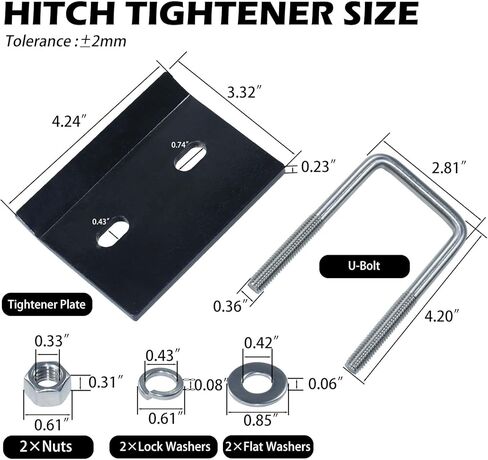 مثبت مضاد للخشخشة لمستقبلات وصلة الوصل 1.25 بوصة و2 بوصة، لوحة فولاذية شديدة التحمل، توقف الاهتزاز وتوفر تجربة سحب هادئة وآمنة in Kuwait