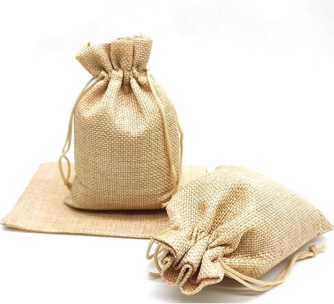 WINBOB 10Pcs Organic Cotton Muslin Bags 4x6 Inch - Small Bulk Muslin Bags With Drawstring - Cloth Drawstring Bags for DIY Craft, Home Decor, Spices, Tea, Gift Sachet, Soap, Candy, Party Favours in Kuwait