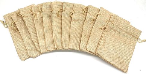 WINBOB 10Pcs Organic Cotton Muslin Bags 4x6 Inch - Small Bulk Muslin Bags With Drawstring - Cloth Drawstring Bags for DIY Craft, Home Decor, Spices, Tea, Gift Sachet, Soap, Candy, Party Favours in Kuwait