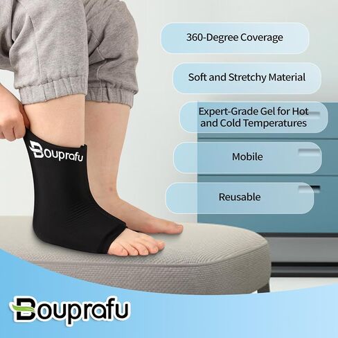 Ankle Ice Pack Wrap for Swelling, Foot Ice Pack Compression Freeze Sleeve for Injuries, Plantar Fasciiti, Achilles Tendonitis Relief, Sprain, Elbow, Knee (L) in Saudi Arabia
