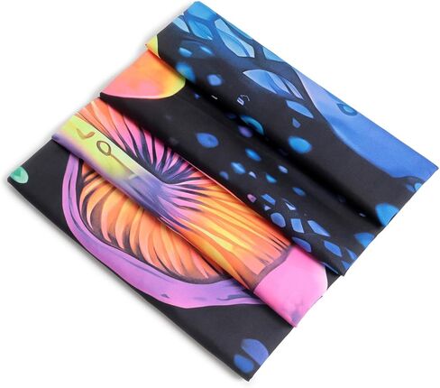 SparkLia Blacklight نسيج الفطر الملون، الأشعة فوق البنفسجية رد الفعل النيون الفن الخيال الغابات يتوهج في الظلام الجدار شنقا المفروشات لغرفة النوم، غرفة المعيشة - 59.1 "× 80" in Kuwait