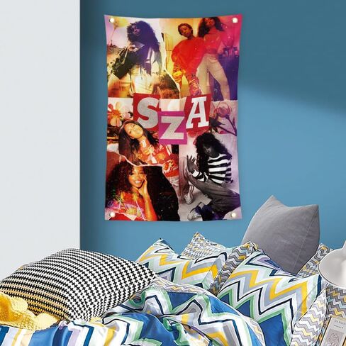 KizmiQ SZA Tapestry Music Tapestries With 4 Brass Grommets For College Dorm Room Decoration 2x3 Ft in Saudi Arabia