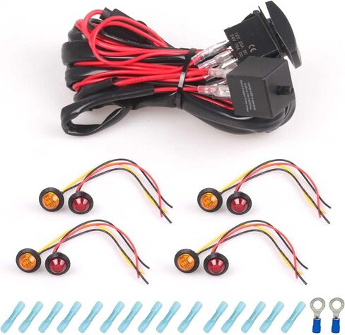 مجموعة إشارة الانعطاف UTV ATV SXS LED مجموعة قانونية للشارع مفتاح هزاز مجموعة أضواء إشارة الانعطاف متوافقة مع Can Am Polaris RZR Ranger Turbo. أفقي: غير مزود بإضاءة خلفية، أخضر in Kuwait