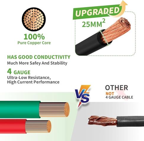 10L0L Golf Cart Battery Cables Fit 48 Volt Club Car DS 1995-UP and 36 Volt Yamaha G2 G8 G9, 5 PCS 14" Golf Cart Battery Cables with Golf Cart Battery Carrying/Lifting Strap in Saudi Arabia