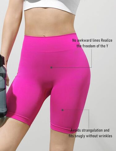 Seamless Biker Shorts for Women, 6" High Waisted Workout Compression Yoga Shorts Gym Running Active Fitness Shorts in Saudi Arabia