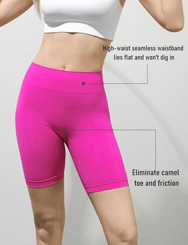 Seamless Biker Shorts for Women, 6" High Waisted Workout Compression Yoga Shorts Gym Running Active Fitness Shorts in Saudi Arabia