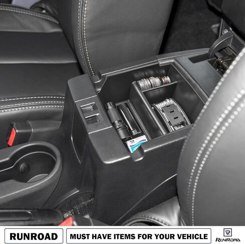 صينية تنظيم وحدة التحكم المركزية متوافقة مع ملحقات Jeep Wrangler JK/JKU 2011-2018 (Rubicon Sahara)، إدراج صندوق مسند الذراع وحامل العملات المعدنية ومواد ABS صينية تخزين ثانوية، أسود in Saudi Arabia