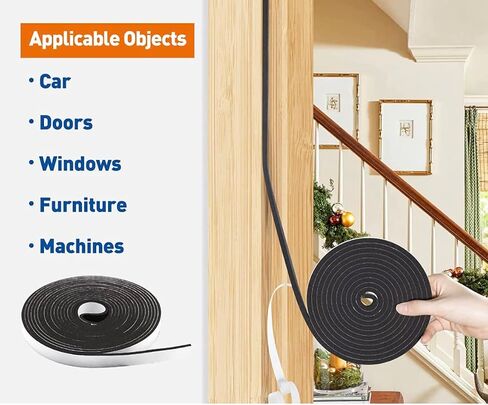 Weatherstripping 1 inch x 1/4 inch x 17 ft Self Adhesive Stick-On Weather Seal Sponge Foam Tape Gray/Charcoal in Saudi Arabia