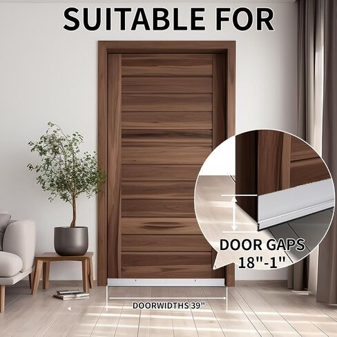 Weather Stripping Door Seal, Cuttable Door Draft Stopper 34" Length, Strong Adhesive Aluminum Door Sweep for Exterior and Interior Doors, Patchwork assembly - 34 Inch in Saudi Arabia