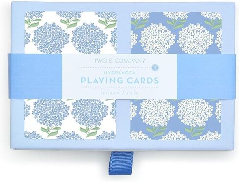 بطاقات لعب Hydrangea ذات الطابقين من شركة Two's Company في صندوق هدايا تتضمن طريقتين ملونتين (تتضمن كل مجموعة 52 بطاقة و2 جوكر) - ورق in Kuwait