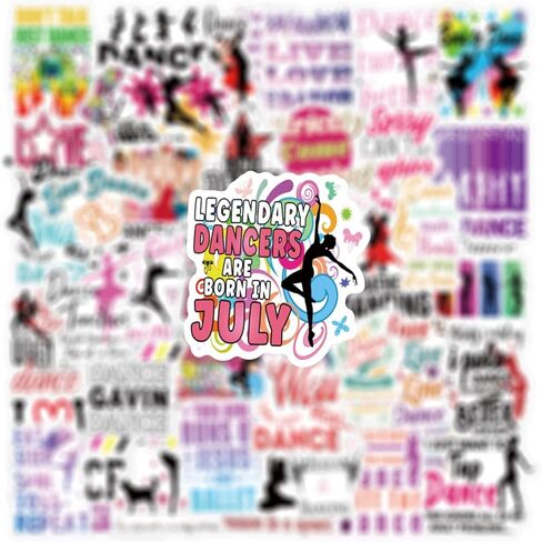 ملصقات الرقص 63 قطعة ملصقات جمالية للفتيات هدايا الرقص ملصقات الفينيل المقاومة للماء لزجاجة المياه والكمبيوتر المحمول والأمتعة ولوح التزلج والكمبيوتر المحمول للفتيات والأطفال والمراهقين والبالغين in Kuwait