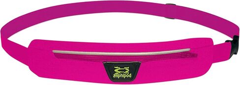 حزام Amphipod AirFlow MicroStretch، حقيبة خصر للعدائين خفيفة للغاية للجري والركض للرجال والنساء - أسود/فضي - L in Kuwait