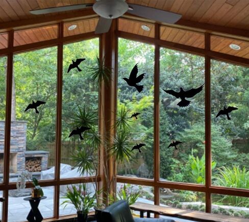 Anti Collision Window Bird Stickers Cling Save Birds and Glass Door Protection(12 Pcs Black) in Saudi Arabia