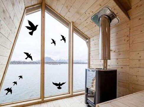Anti Collision Window Bird Stickers Cling Save Birds and Glass Door Protection(12 Pcs Black) in Saudi Arabia