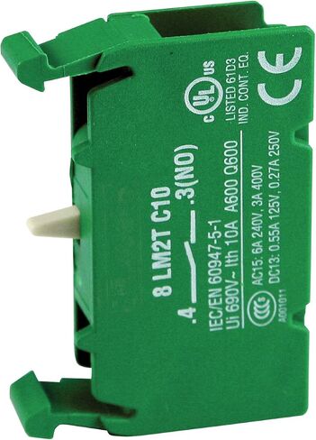 ASI 8LM2TC10 Metal Series Contact Element Disconnect Limit Switch Auxiliary, 1 Normally Open, Screw Terminals, UL Listed, 22 mm in Saudi Arabia