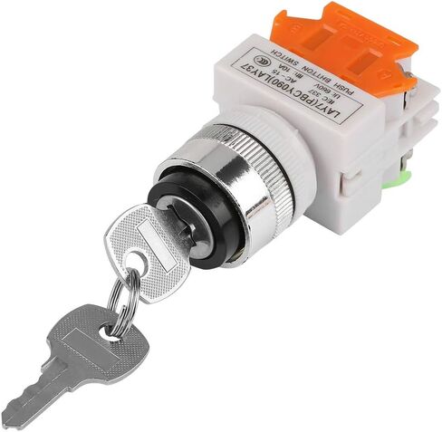 Key Operated Rotary Switch LAY37-11Y/21 2 Position Key 22mm Mount Key Switch 220V 5A NO NC Design Good Insulation in Saudi Arabia