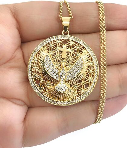 قلادة ليزلي بولز بقلادة كبيرة من الذهب الروح القدس مطلية عيار 18 قيراط للنساء in Kuwait