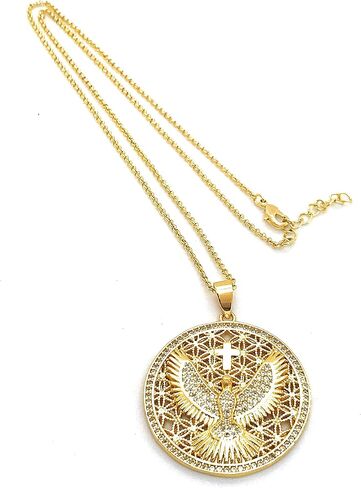 قلادة ليزلي بولز بقلادة كبيرة من الذهب الروح القدس مطلية عيار 18 قيراط للنساء in Kuwait