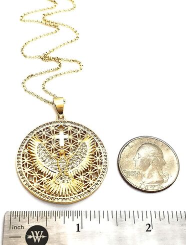 قلادة ليزلي بولز بقلادة كبيرة من الذهب الروح القدس مطلية عيار 18 قيراط للنساء in Kuwait