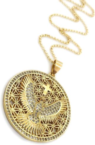 قلادة ليزلي بولز بقلادة كبيرة من الذهب الروح القدس مطلية عيار 18 قيراط للنساء in Kuwait