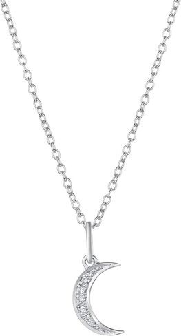 Dazzlingrock Collection 0.06 Carat (ctw) Round White Diamond Crescent Moon Pendant for Women in 14K Solid Gold in Saudi Arabia