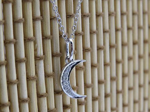 Dazzlingrock Collection 0.06 Carat (ctw) Round White Diamond Crescent Moon Pendant for Women in 14K Solid Gold in Saudi Arabia