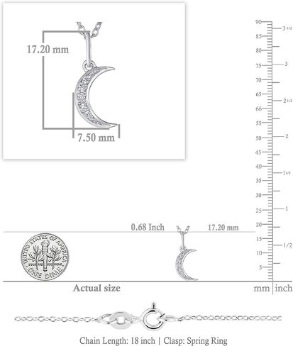 Dazzlingrock Collection 0.06 Carat (ctw) Round White Diamond Crescent Moon Pendant for Women in 14K Solid Gold in Saudi Arabia