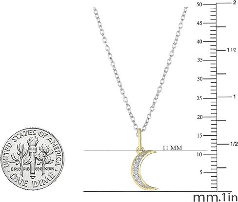 Dazzlingrock Collection 0.06 Carat (ctw) Round White Diamond Crescent Moon Pendant for Women in 14K Solid Gold in Saudi Arabia