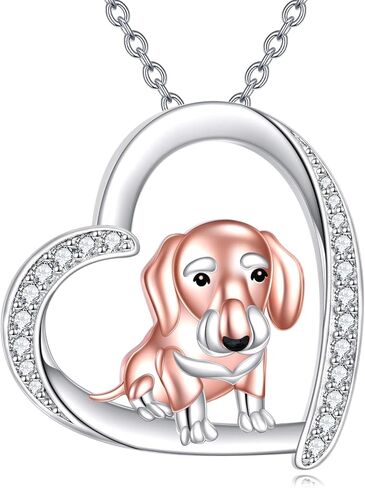 YFN Dog Necklaces Sterling Silver Dog Pendant Boston Terrier/French bulldog/Dachshund/Chihuahua/Yorkshire Terrier Dog Necklaces Jewelry for Women Girls gifts in Kuwait