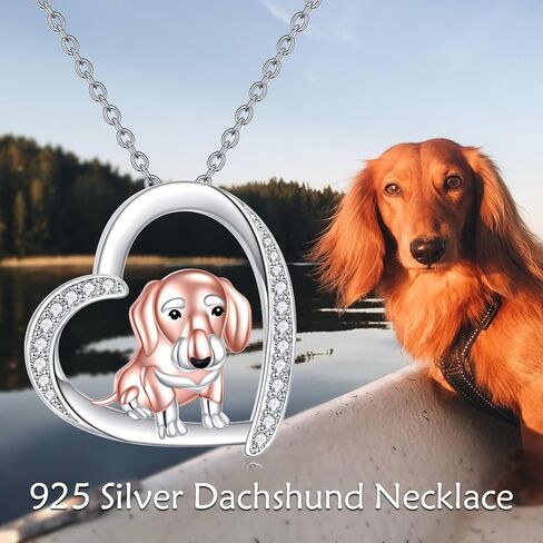 YFN Dog Necklaces Sterling Silver Dog Pendant Boston Terrier/French bulldog/Dachshund/Chihuahua/Yorkshire Terrier Dog Necklaces Jewelry for Women Girls gifts in Kuwait