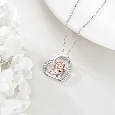 YFN Dog Necklaces Sterling Silver Dog Pendant Boston Terrier/French bulldog/Dachshund/Chihuahua/Yorkshire Terrier Dog Necklaces Jewelry for Women Girls gifts in Kuwait