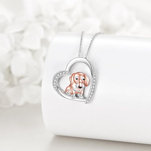 YFN Dog Necklaces Sterling Silver Dog Pendant Boston Terrier/French bulldog/Dachshund/Chihuahua/Yorkshire Terrier Dog Necklaces Jewelry for Women Girls gifts in Kuwait