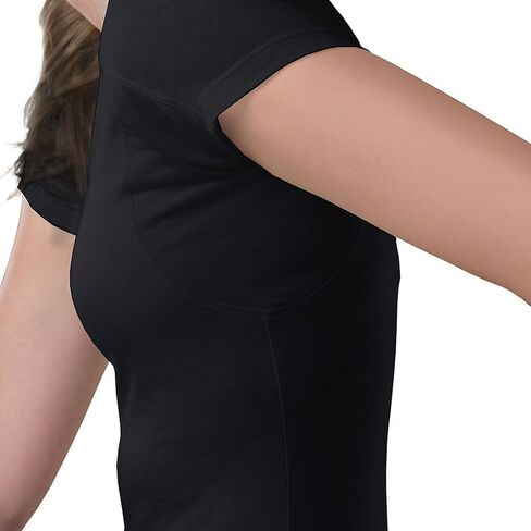 Women's Sweatproof Undershirt | Slim Fit Scoop Neck T-Shirt with Underarm Sweat Pads | Aluminum-Free Alternative in Saudi Arabia