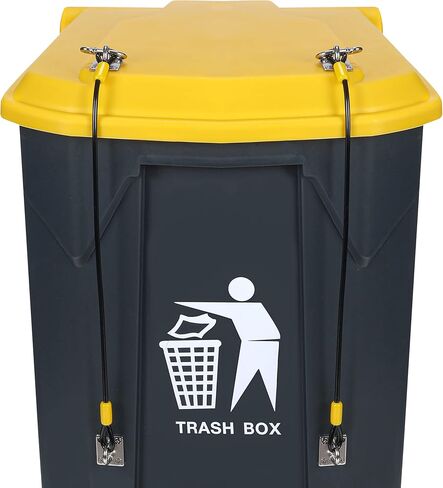 Trash Can Lid Lock, Metal Outdoor Bear Proof Trash Can Lock – Universal Fit, Durable Nylon Coated Wire Rope, Trash Can Locks for Animals, Raccoons, Squirrels, Dogs – 2 Pack in Saudi Arabia