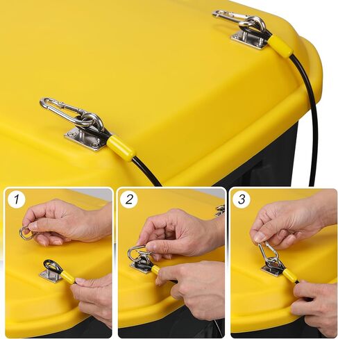Trash Can Lid Lock, Metal Outdoor Bear Proof Trash Can Lock – Universal Fit, Durable Nylon Coated Wire Rope, Trash Can Locks for Animals, Raccoons, Squirrels, Dogs – 2 Pack in Saudi Arabia
