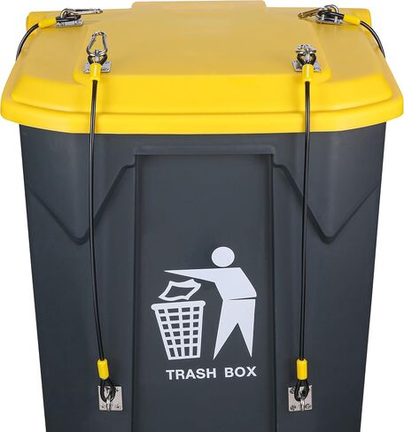 Trash Can Lid Lock, Metal Outdoor Bear Proof Trash Can Lock – Universal Fit, Durable Nylon Coated Wire Rope, Trash Can Locks for Animals, Raccoons, Squirrels, Dogs – 2 Pack in Saudi Arabia