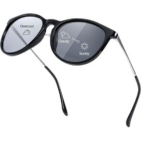 SIPHEW Photochromic Polarized Sunglasses for Women Men, Classic Retro Sun Glasses UV400 Protection for Driving Outdoors